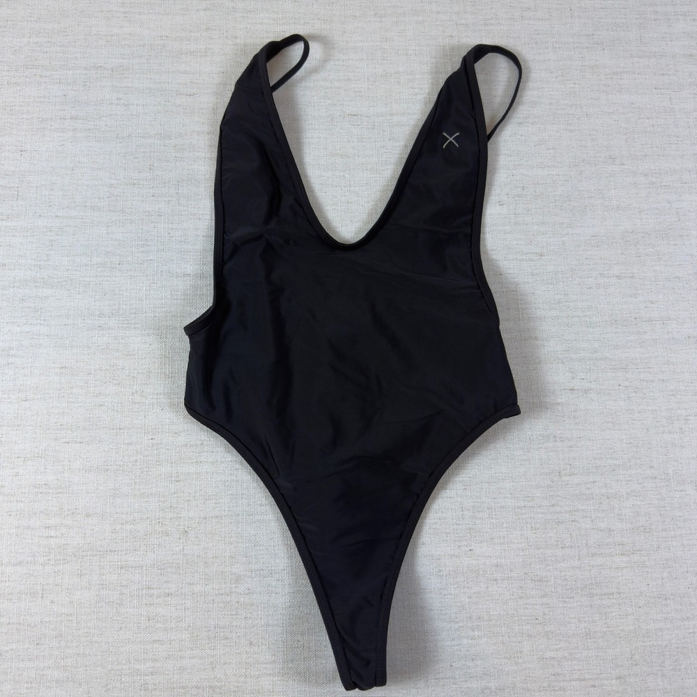 Boutine Los Angeles The Original Black One Piece Swimsuit V-Neck High Cut Medium